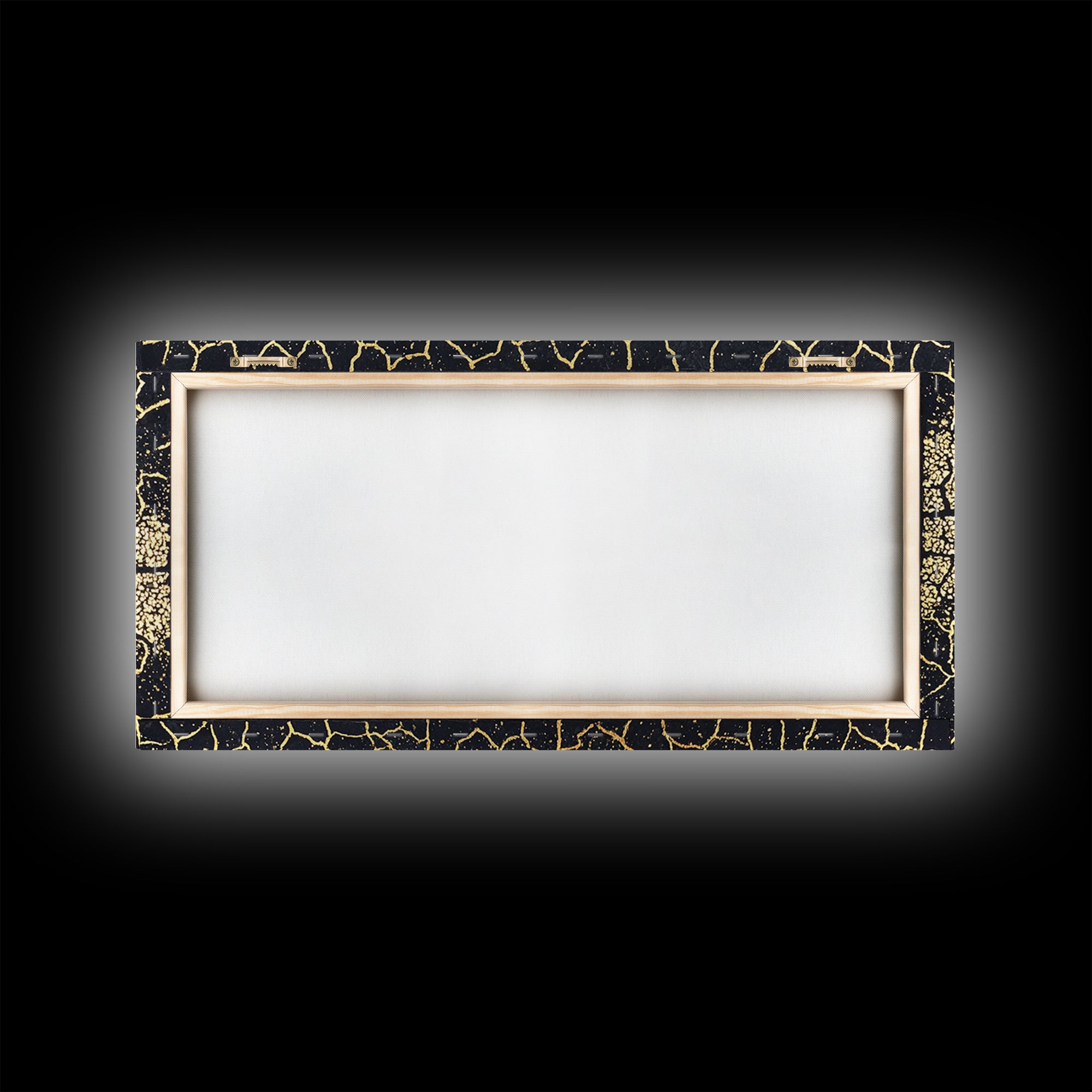 Black Gold Cracked Mosaic Wall Art, African Abstract Pattern, Luxury Canvas Decor, Earth Tone Statement Piece For Living Room
