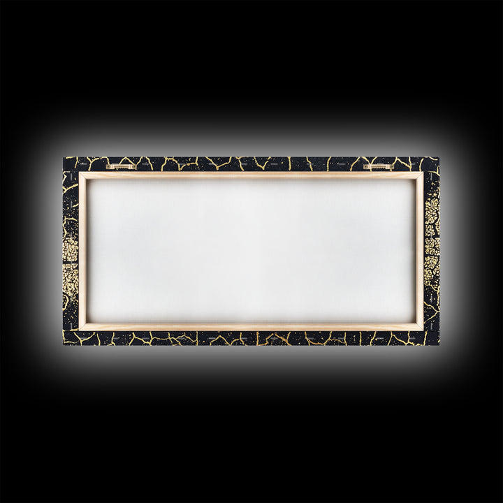 Black Gold Cracked Mosaic Wall Art, African Abstract Pattern, Luxury Canvas Decor, Earth Tone Statement Piece For Living Room