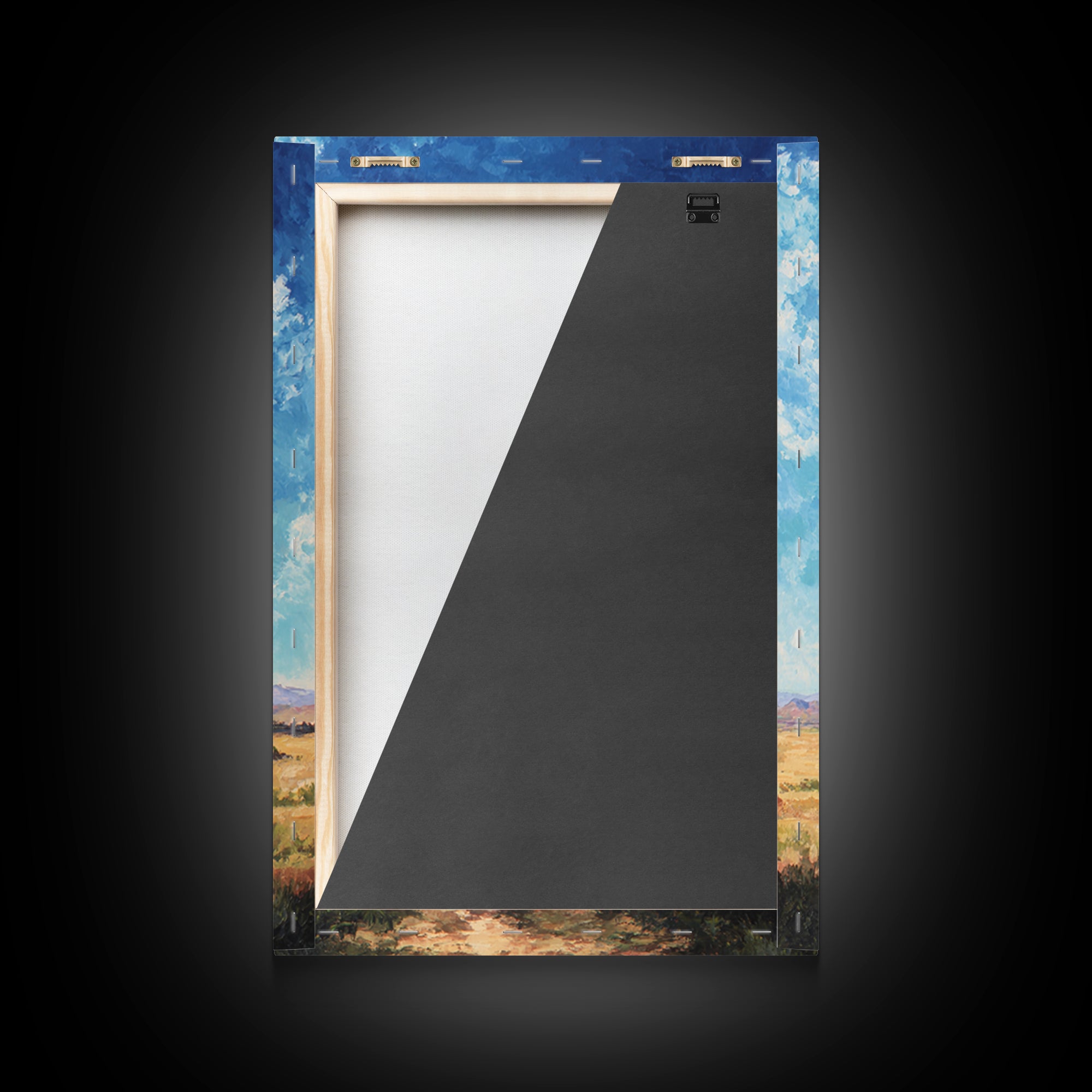Lone Baobab Desert Path Framed Canvas Print, African Landscape, Blue Sky Painting, Nature Wall Decor, Unique Housewarming Gift