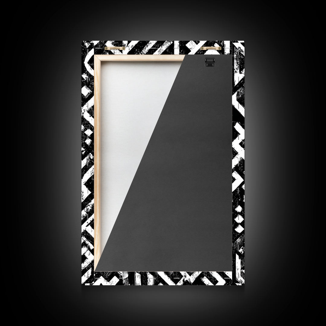 Black White Mud Cloth Geometric Wall Art, African Tribal Art Print, Minimalist Pattern, Ethnic Decor For Modern Home And Office
