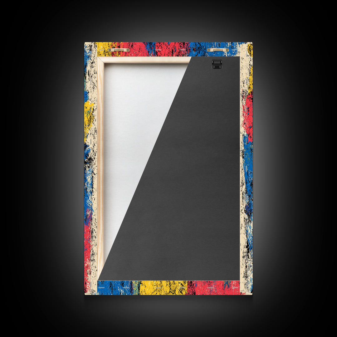 Blue Yellow Pink Tribal Shield Wall Art, African Abstract Painting, Graffiti Texture, Colorful Afrocentric Wall Decor Gift