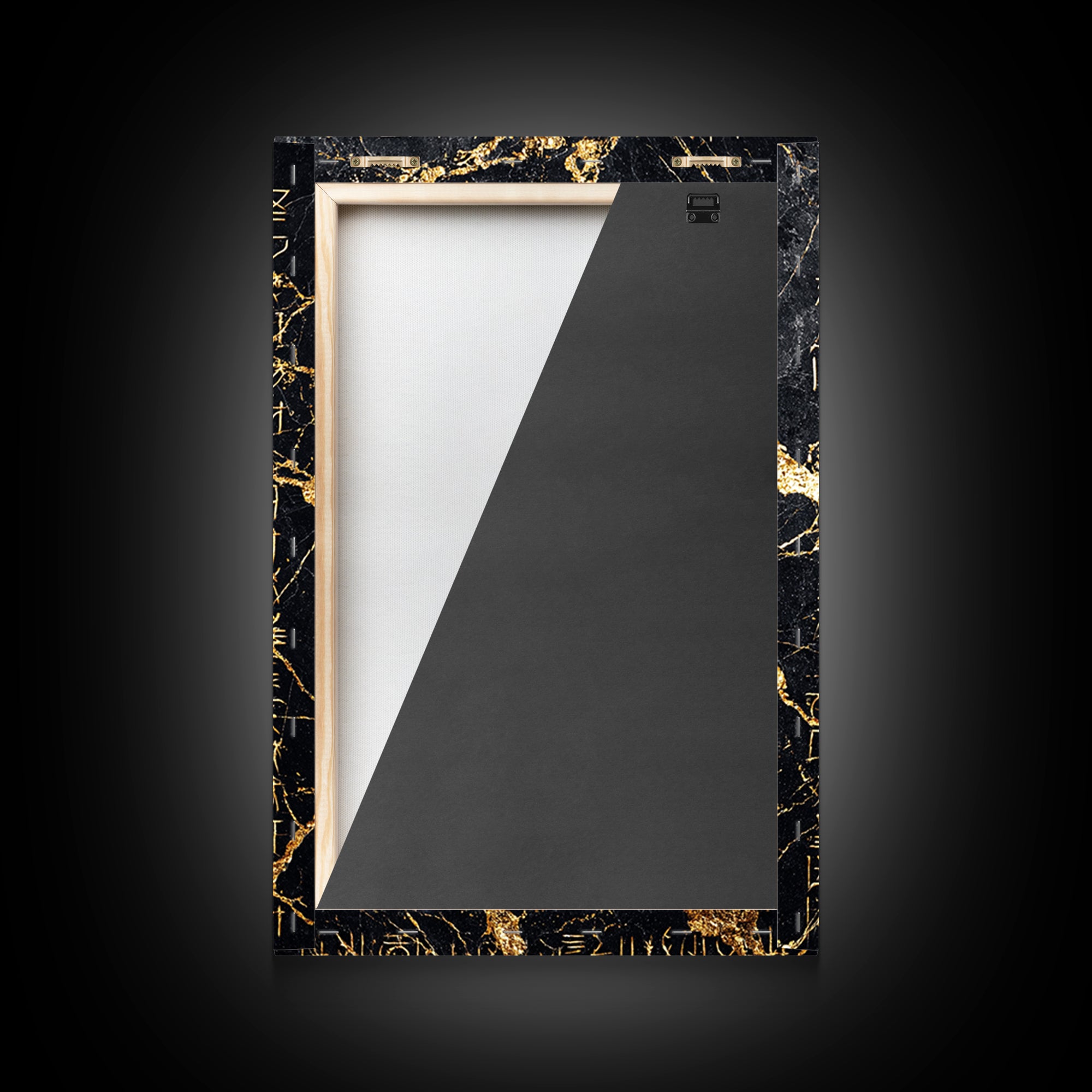 Black Marble Gold Script Wall Art, Ancient African Inspired Symbols, Luxury Abstract Canvas Print, Spiritual Home Decor Gift
