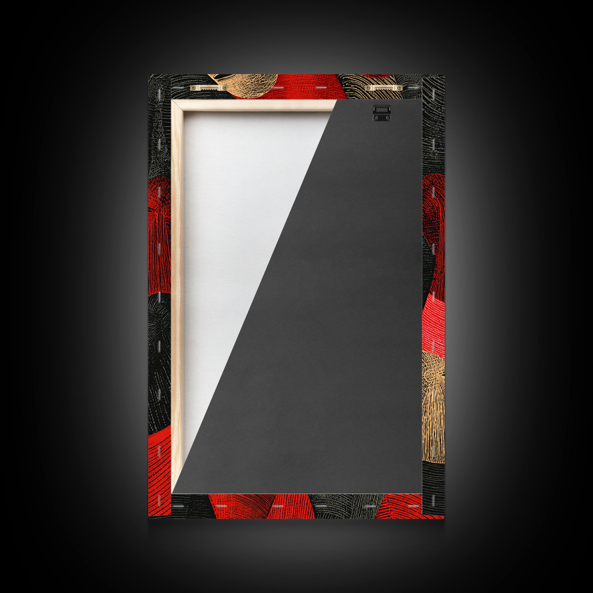 Red And Black Tribal Profile Faces, African Wall Art, Abstract African Art Print, Afrocentric Decor, Modern Canvas Print