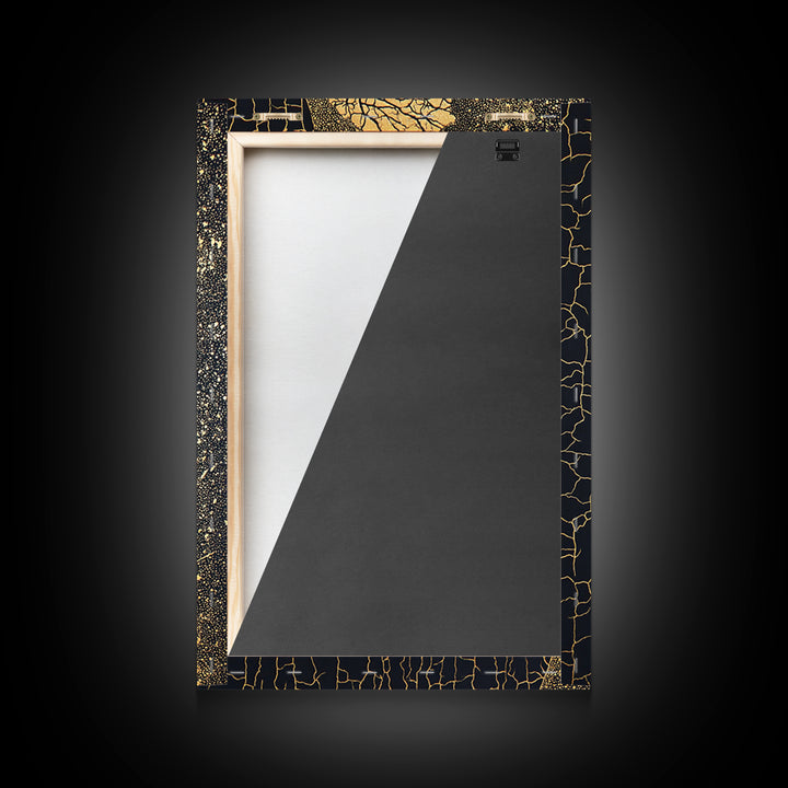 Golden Cracked African Woman Profile Wall Art, Elegant Black And Gold Portrait, Modern Afrocentric Luxury Canvas Decor Gift
