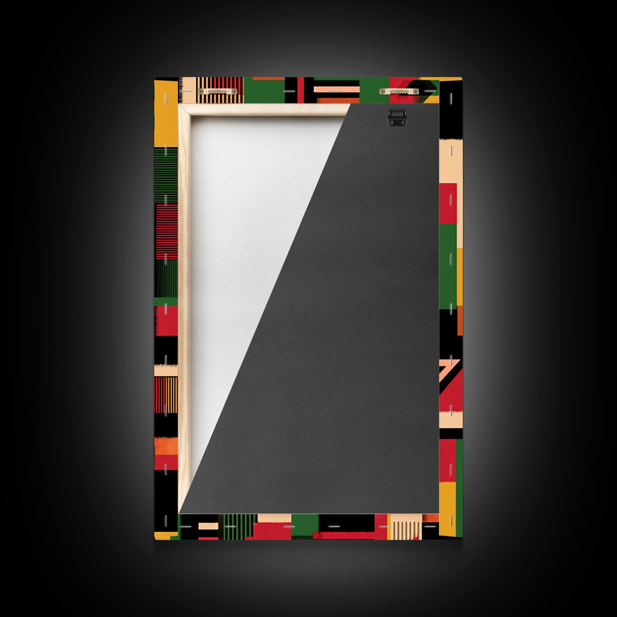 Kente Inspired Blocks In Green Red Gold Wall Art, African Abstract, Ankara Decor, Tribal Art Print, Bold Home Decor, Statement Piece
