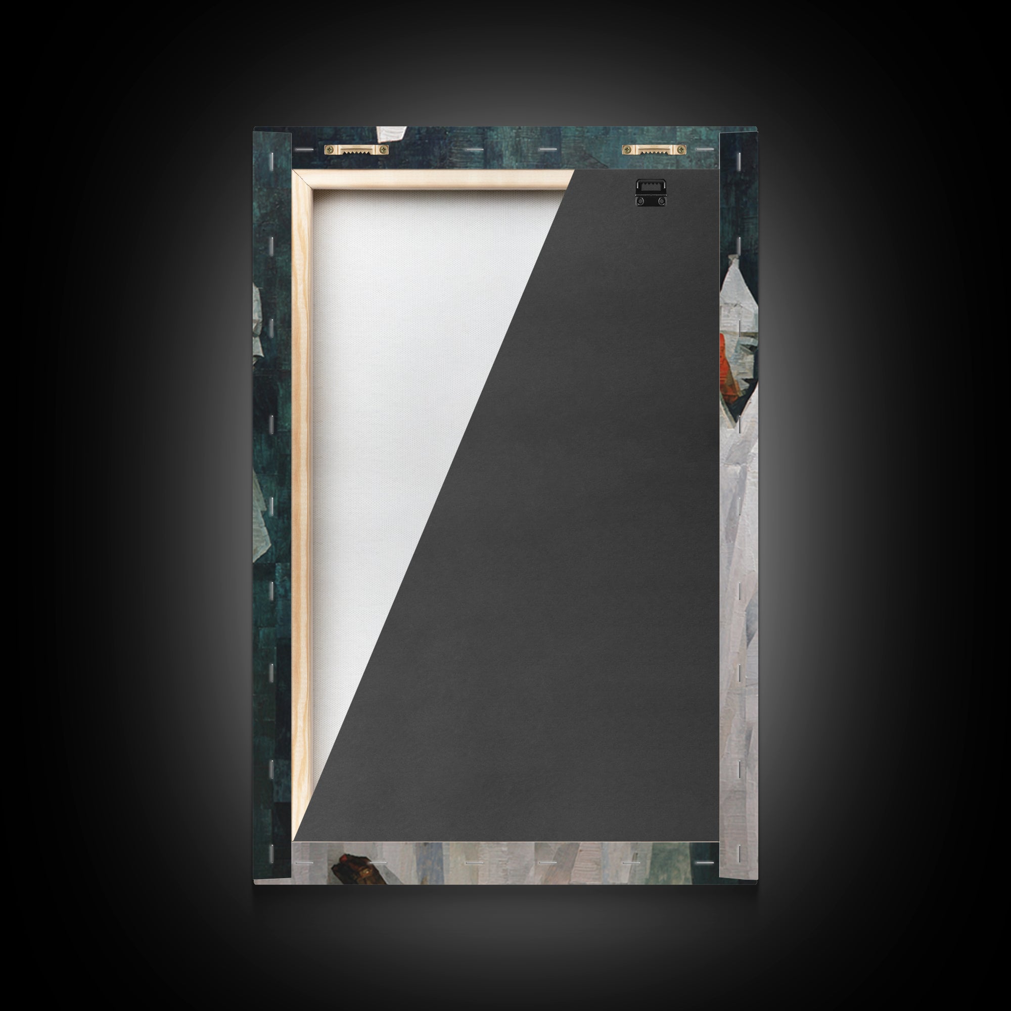Abstract White Robed Figures On Teal Framed Canvas Print, African Wall Art, Modern Cultural Decor, Unique Home Gift For Living Room