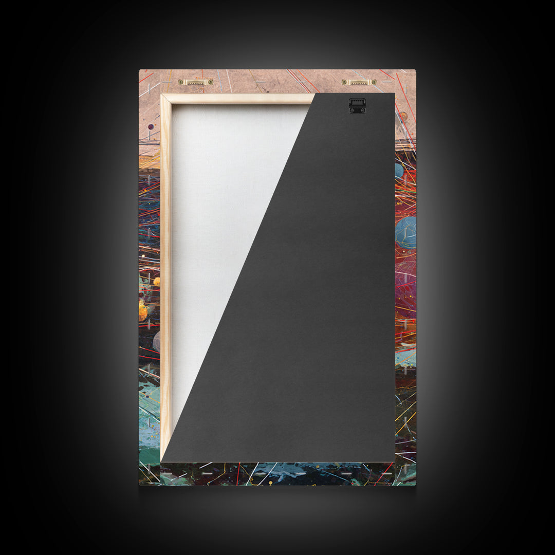 Abstract Planetary Network Framed Canvas Print, Modern Abstract Art, Afrofuturism Decor, Contemporary Wall Art, Office Decor