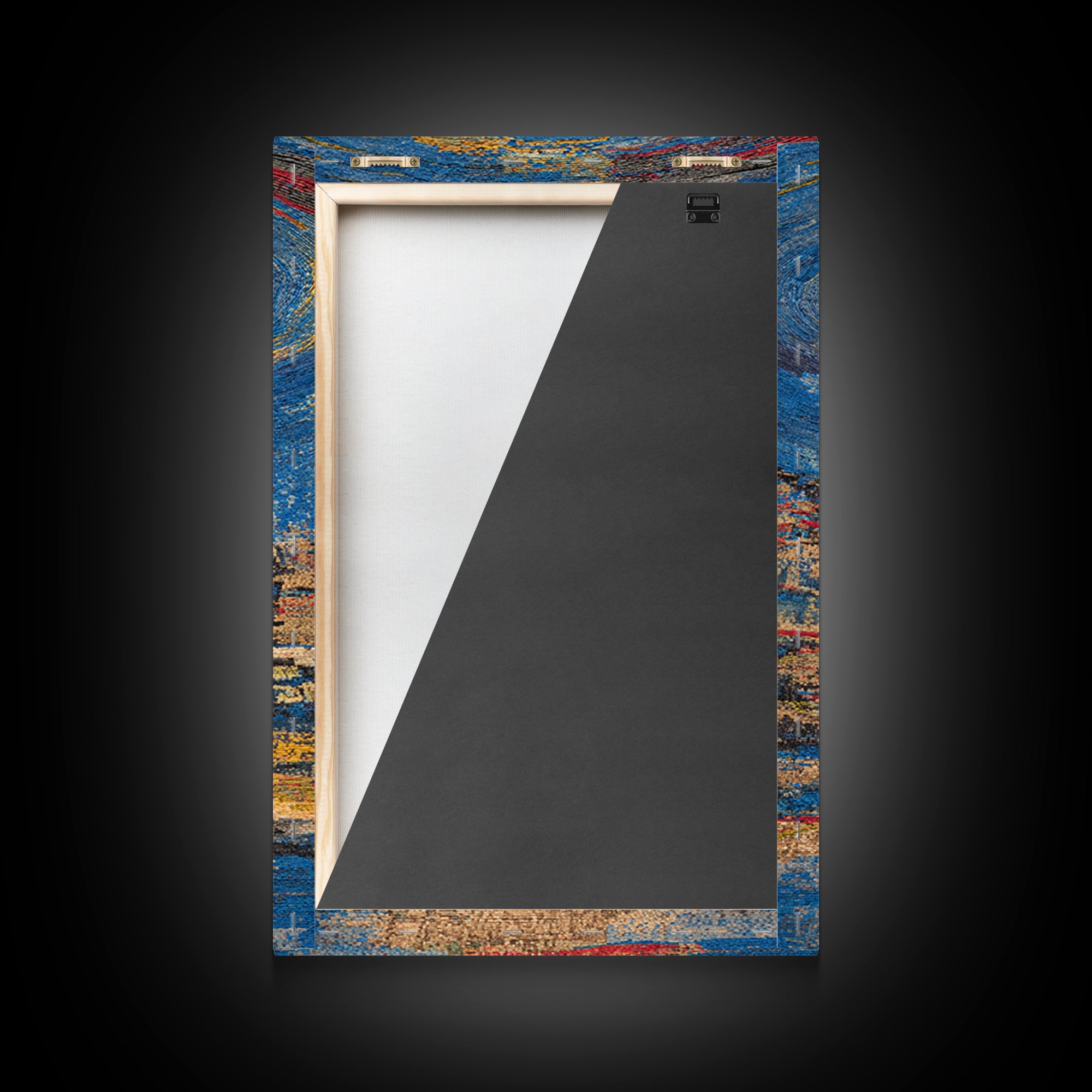 Monument Under Cosmic Portal, Modern Wall Art, Framed Canvas Print, Cityscape Home Decor, Sci Fi Abstract Statement Gift