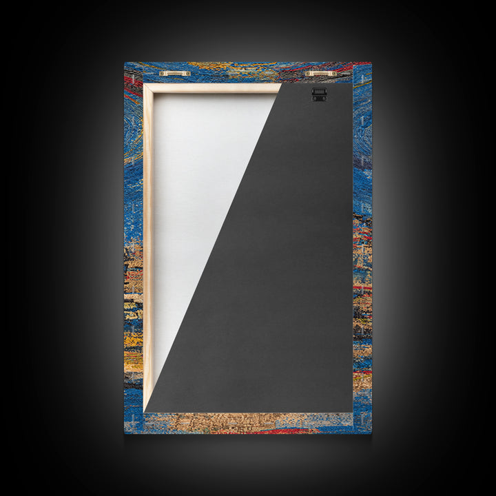 Monument Under Cosmic Portal, Modern Wall Art, Framed Canvas Print, Cityscape Home Decor, Sci Fi Abstract Statement Gift