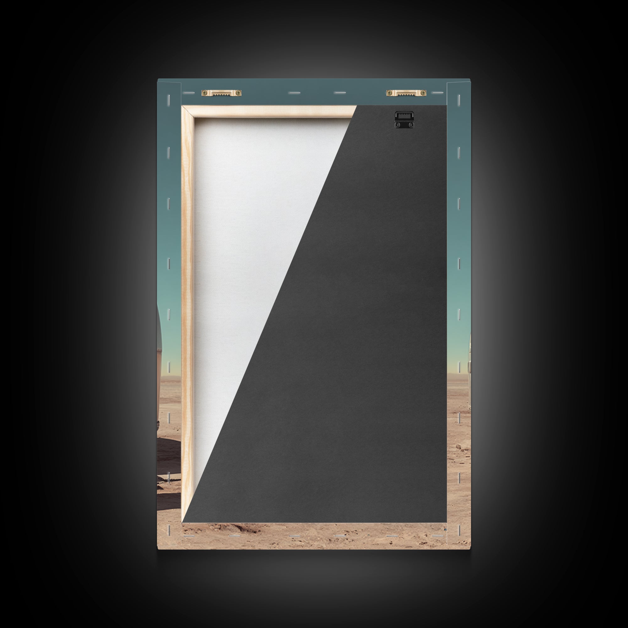 Afrofuturist Desert Couple Framed Canvas Print, African Fashion Portrait, Unique Camper Travel Wall Decor, Black Art Gift