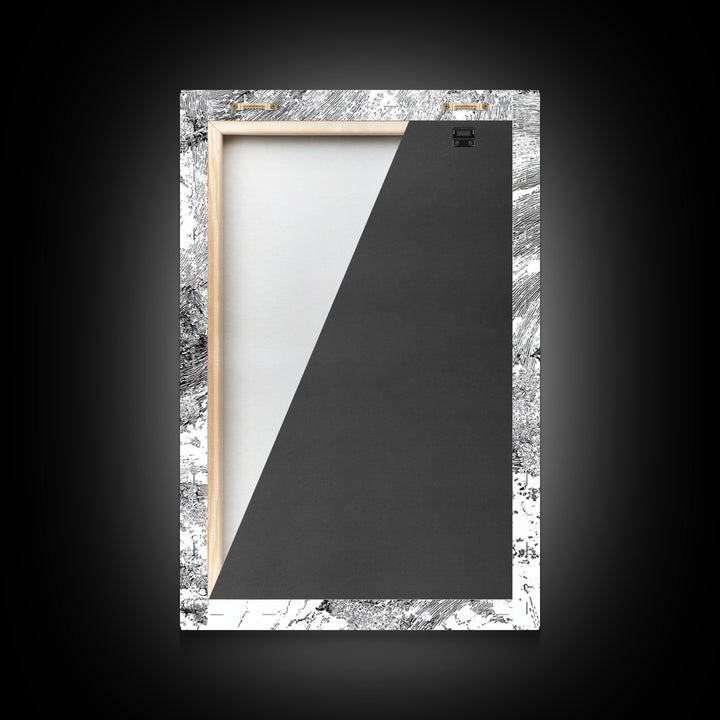 Black And White Bird Flock Storm Wall Art, Abstract African Inspired Nature Sketch, Minimalist Canvas Decor, Modern Office Gift