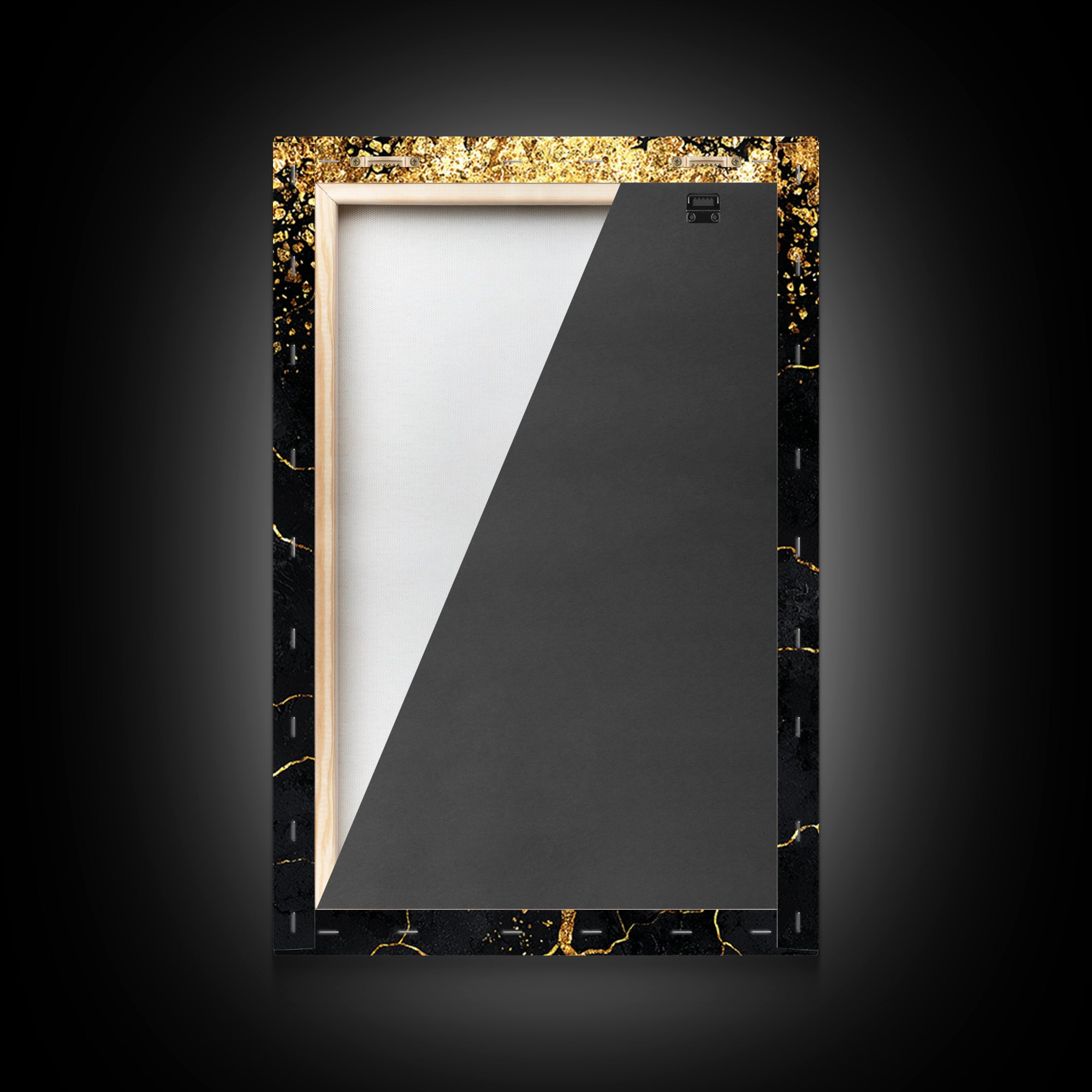 Black Gold Cracked Abstract Wall Art, Luxury Canvas Wall Art, Modern African Art Decor, Textured Art Print, Home Decor Gift