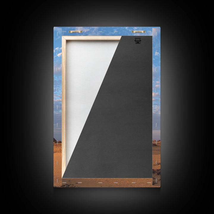 Nubian Pyramids Under Blue Sky Canvas Print, African Landscape, Sudan Travel Art, Desert Wall Decor, Ready To Hang Home Decor Art