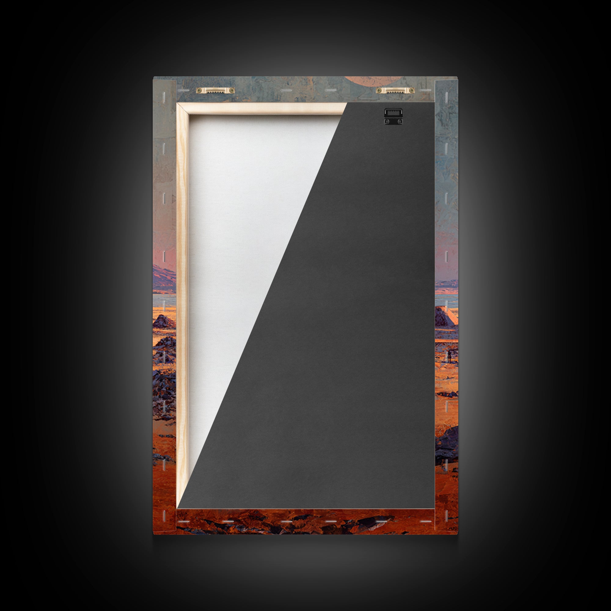 Moonlit Nubian Pyramids Framed Canvas Print, African Egyptian Art, Mystical Desert Wall Decor, Cultural Artwork, Home Decor Gift