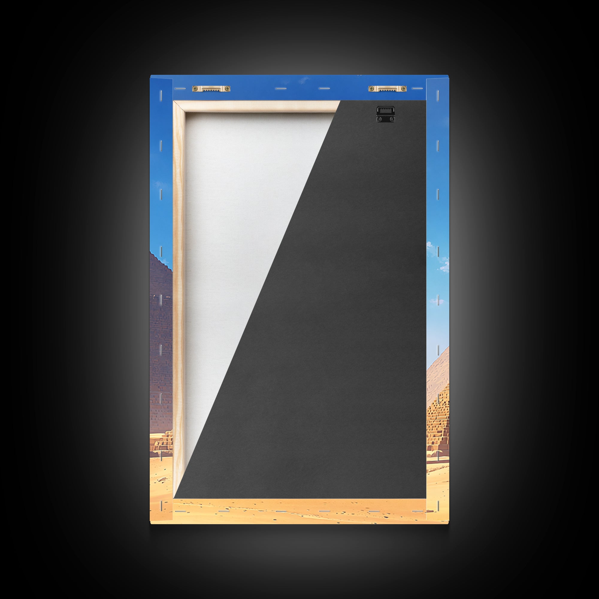 Sunlit Giza Pyramid Close Up Canvas Print, African Egyptian Art, Ancient African Wall Art, Desert Travel Poster, Home Decor