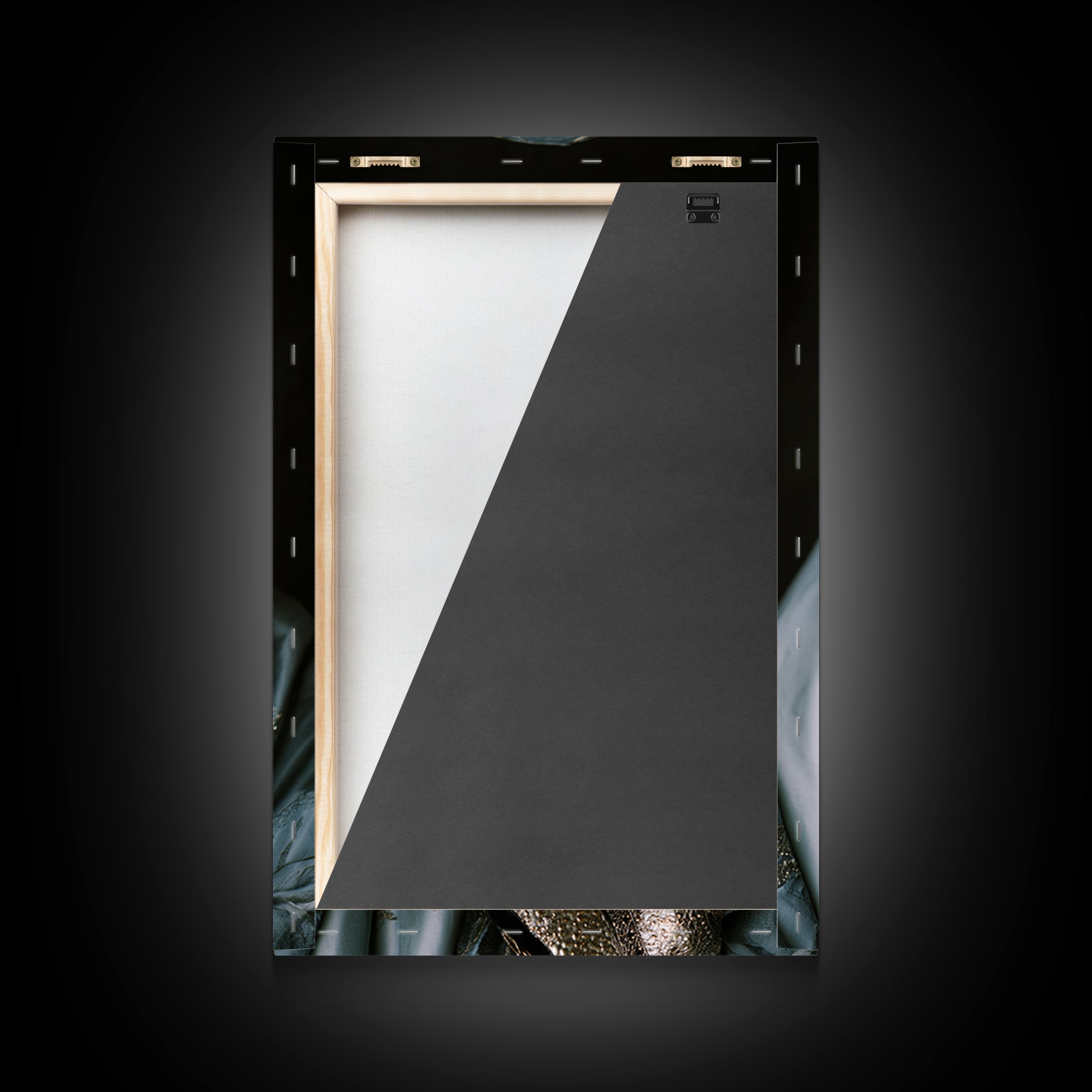 Blue Gold Veiled African Woman Portrait Framed Canvas Print, Luxury Afrocentric Wall Decor, Cultural Photography Fine Art