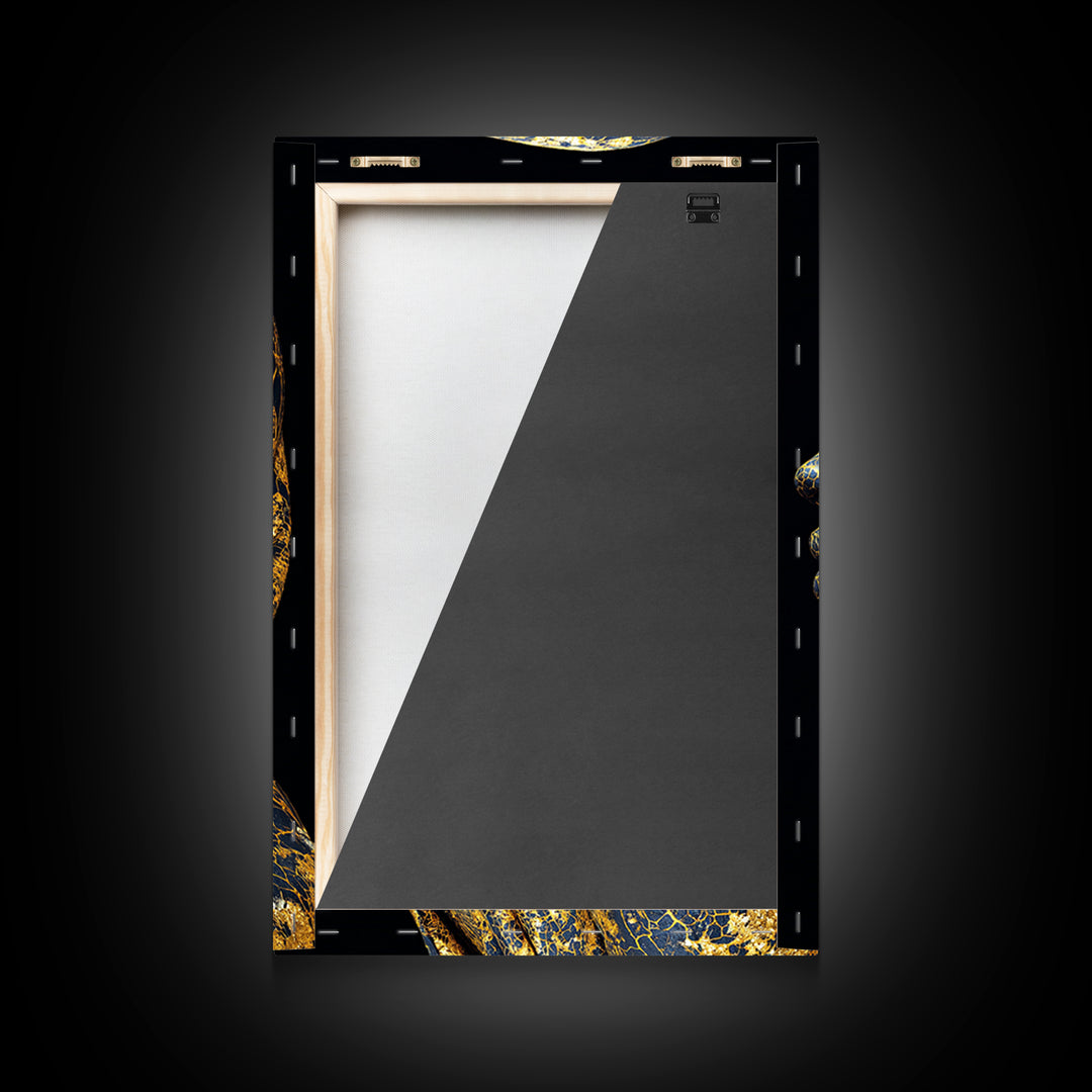 Gold Cracked African Woman Framed Canvas Print, Black Goddess Portrait, Luxury Afrocentric Wall Decor, Modern Statement Home Gift