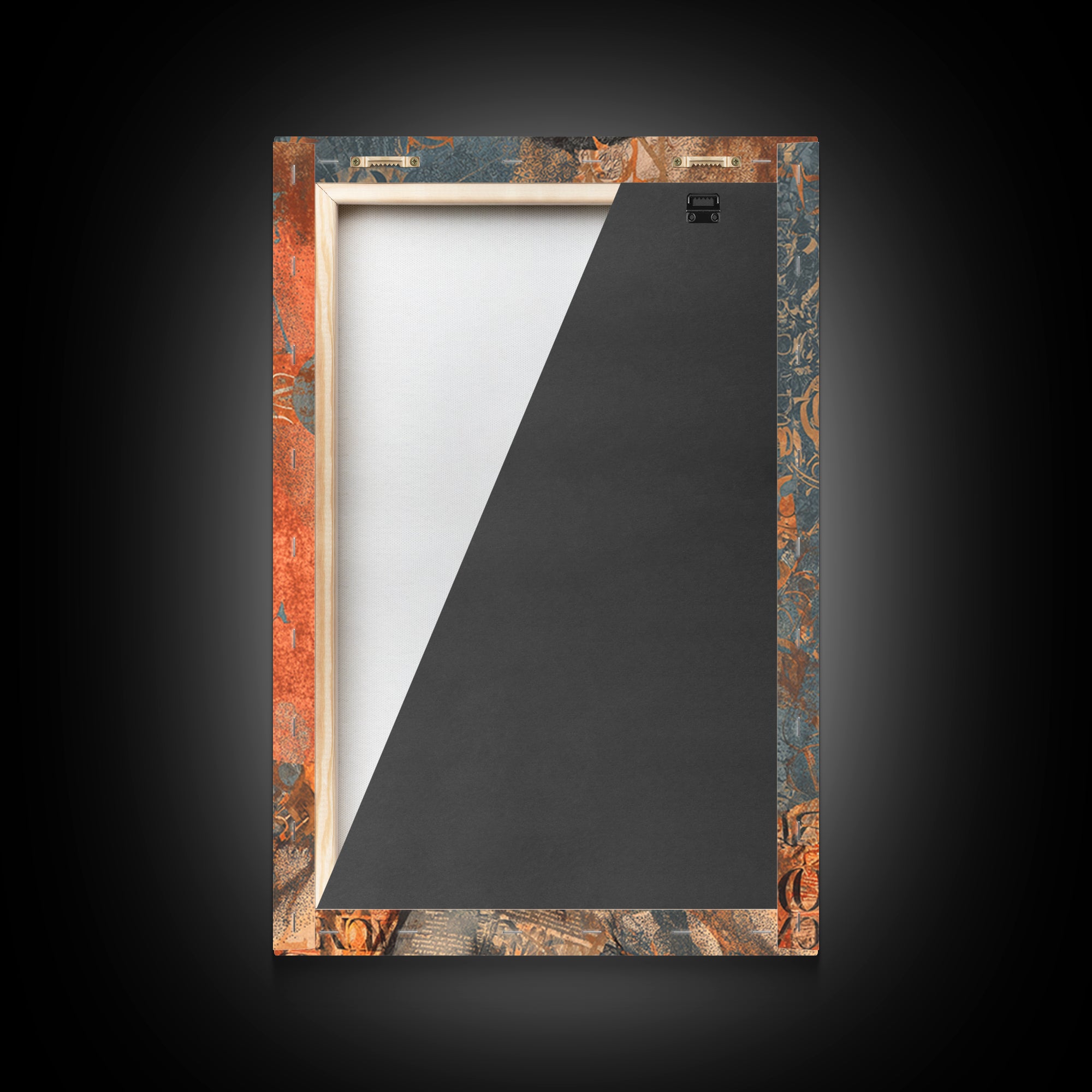 Blindfolded Black Woman Canvas Print, Abstract Typography Portrait, African American Art, Burnt Orange Afrocentric Decor