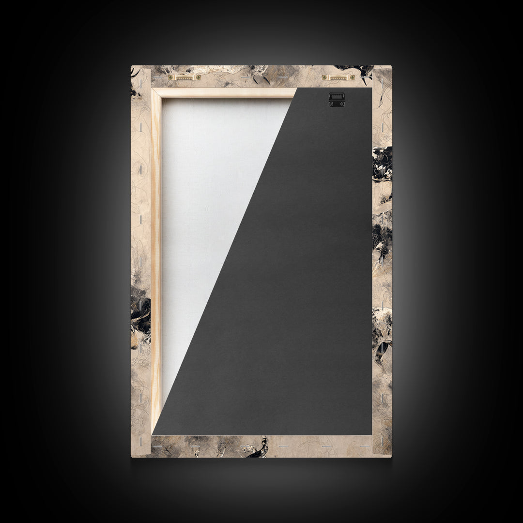 Monochrome Cattle Collage Wall Art, Abstract Animal Canvas Print, Rustic Neutral Decor, Black And White Art, Gallery Poster