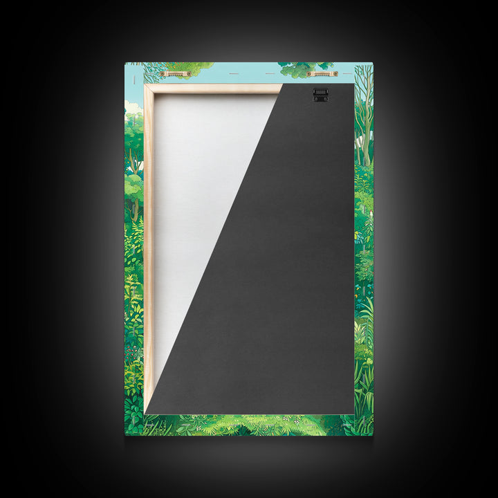 Lush Green Tropical Jungle Wall Art, Botanical Forest Canopy, Nature Scene Art, Modern Home Decor, Large Decor Art, Green Wall Decor