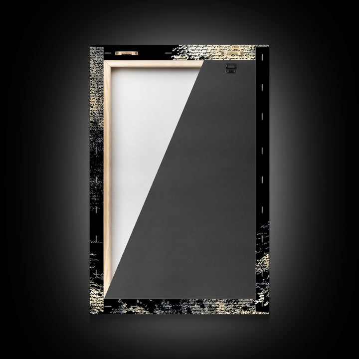 Moody Black And White Figure In Textured Shadows Canvas Print, Abstract Black Art, Minimalist Wall Decor, Gallery Art, Modern Art