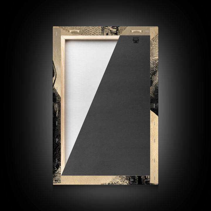 Sepia Black Man Profile With Typography Canvas Print, African Portrait, Black Man Wall Art, Afrocentric Decor, Gift For Him
