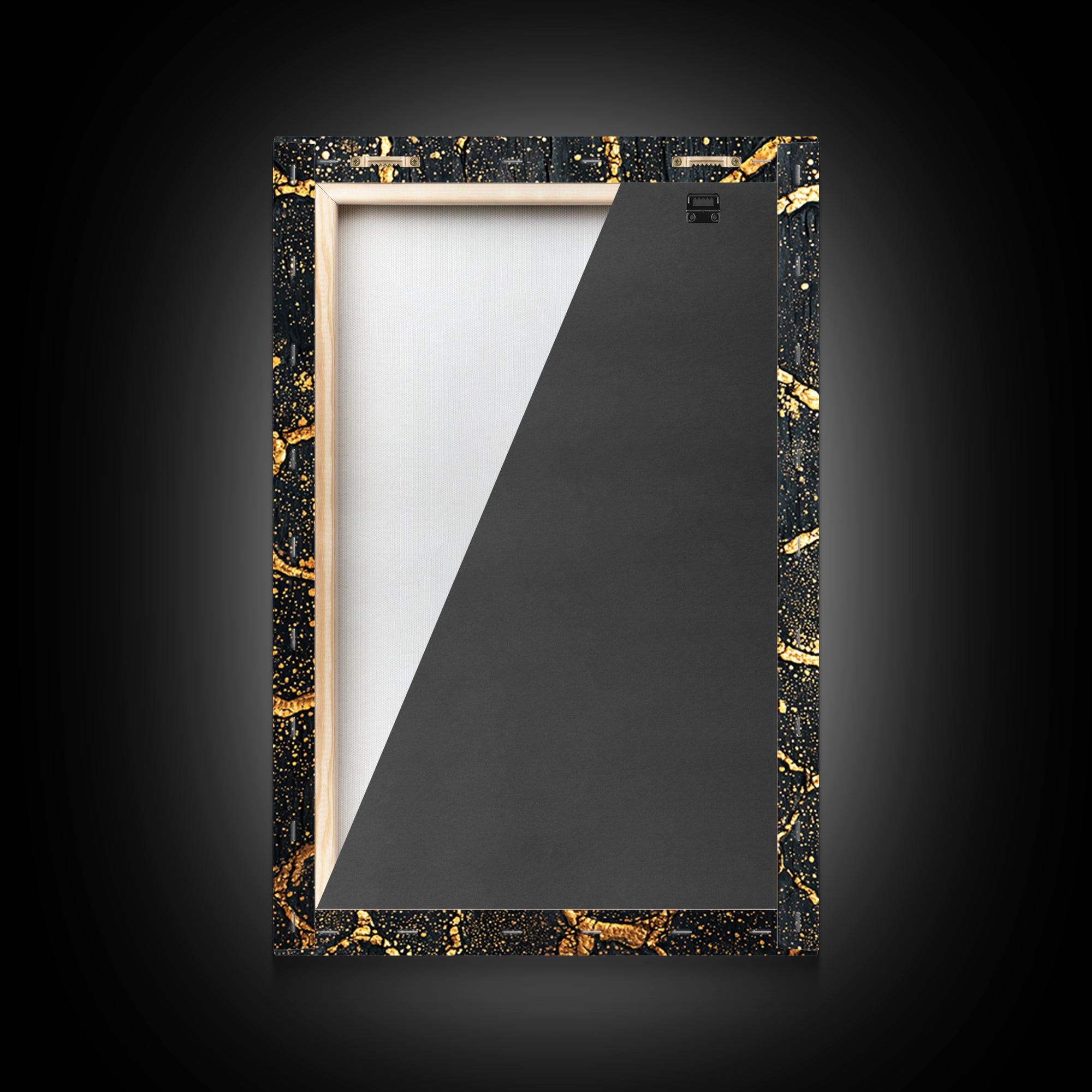 Black Gold Crackle Texture Wall Art, Abstract African Art Print, Luxury Canvas Decor, Earth Tone Modern Statement Piece Gift