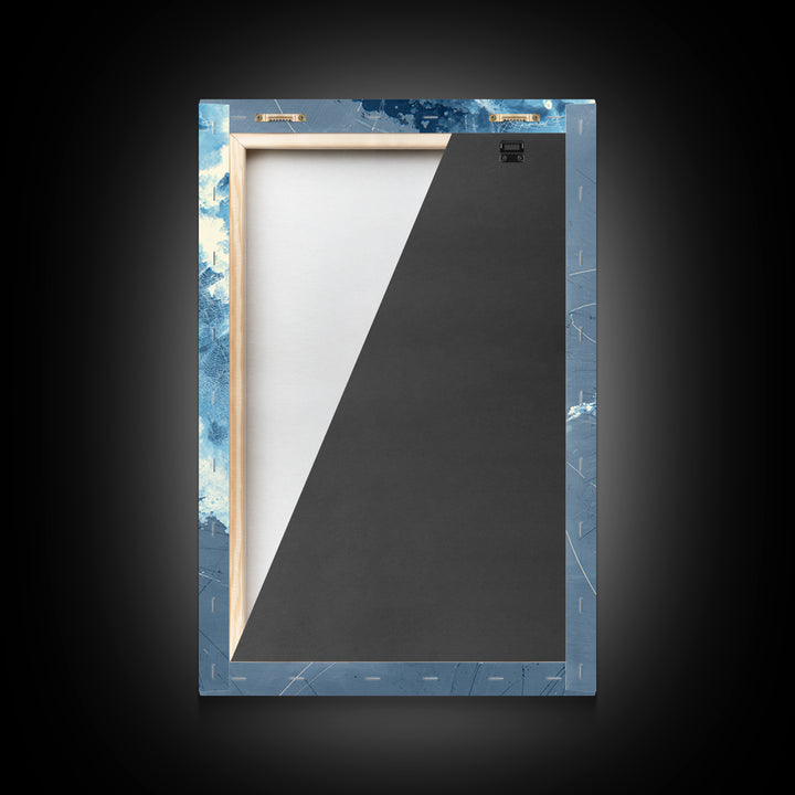 Blue Storm Abstract Energy Canvas Print, Modern Wall Decor, Large Abstract Wall Art, Contemporary Office Decor Gift For Home