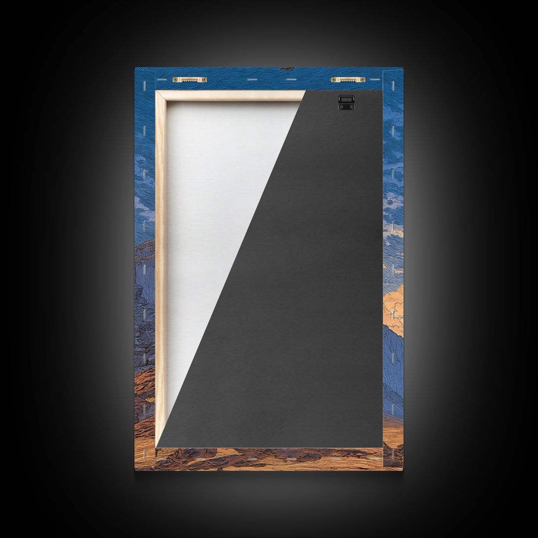 Towering Desert Monolith Under Blue Sky Wall Art, African Landscape, Modern Wall Art, Large Wall Art, Earth Tone Wall Art