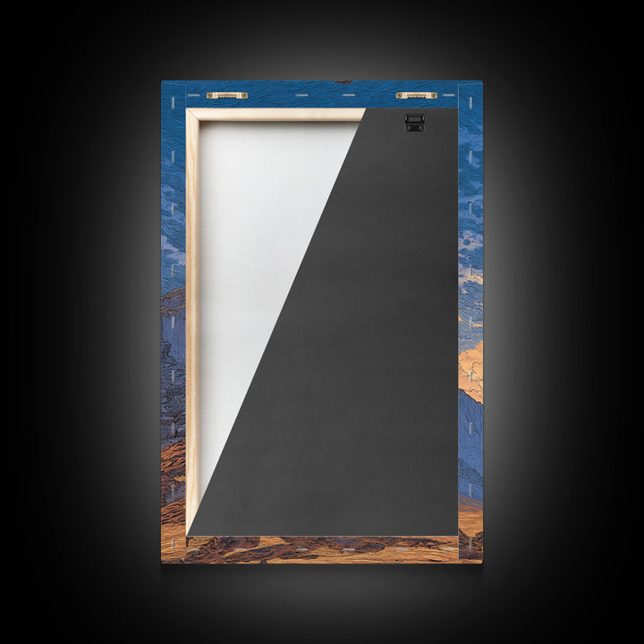 Towering Desert Monolith Under Blue Sky Wall Art, African Landscape, Modern Wall Art, Large Wall Art, Earth Tone Wall Art