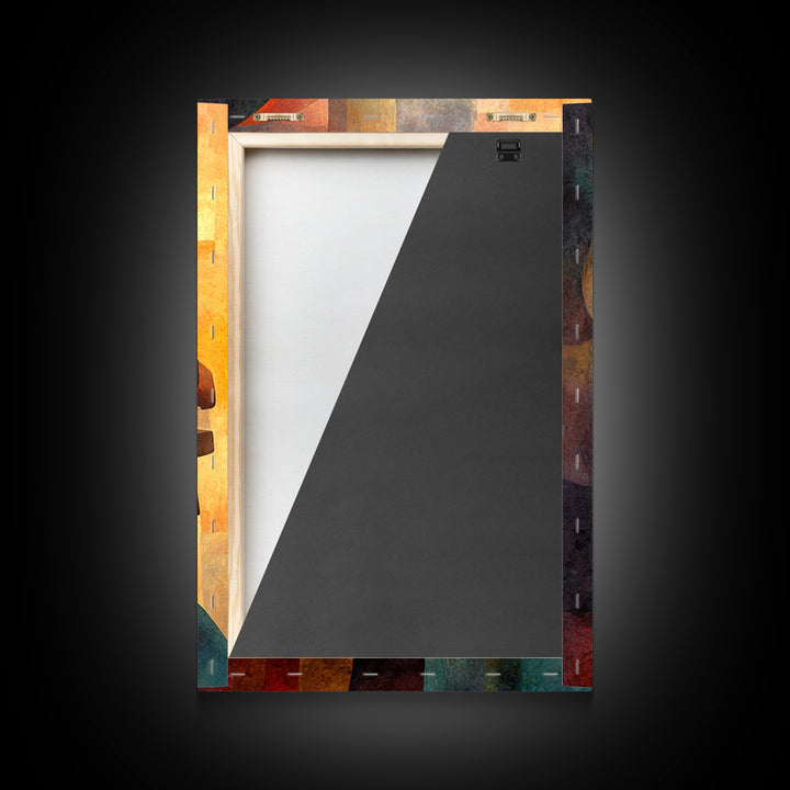 Cubist African Profiles Wall Art, Abstract African Art, Geometric Portrait, Modern Afrocentric Canvas Print Living Room Decor