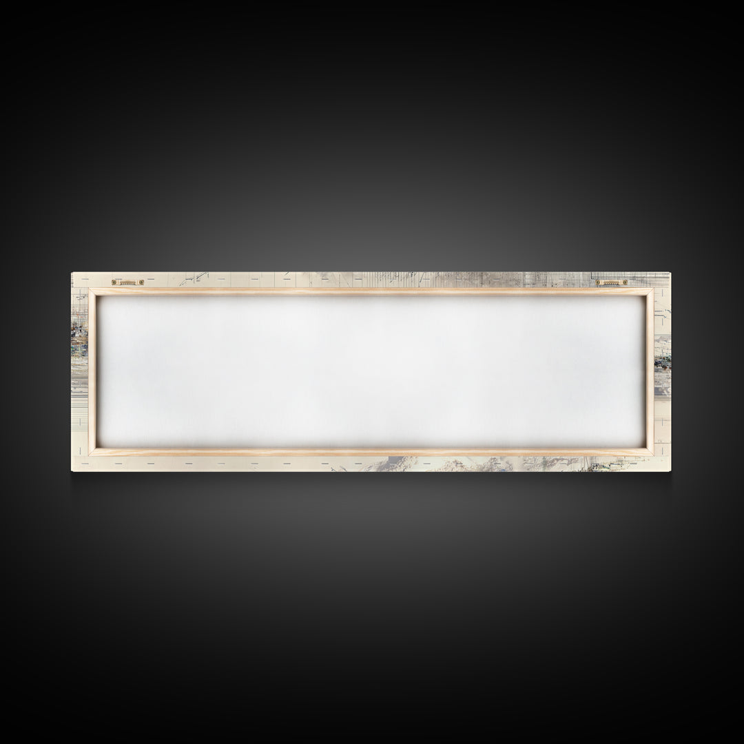 Neutral Ink Architectural Abstract Wall Art, Modern Canvas Art, Beige Wall Art, Office Decor, Contemporary Gallery Print