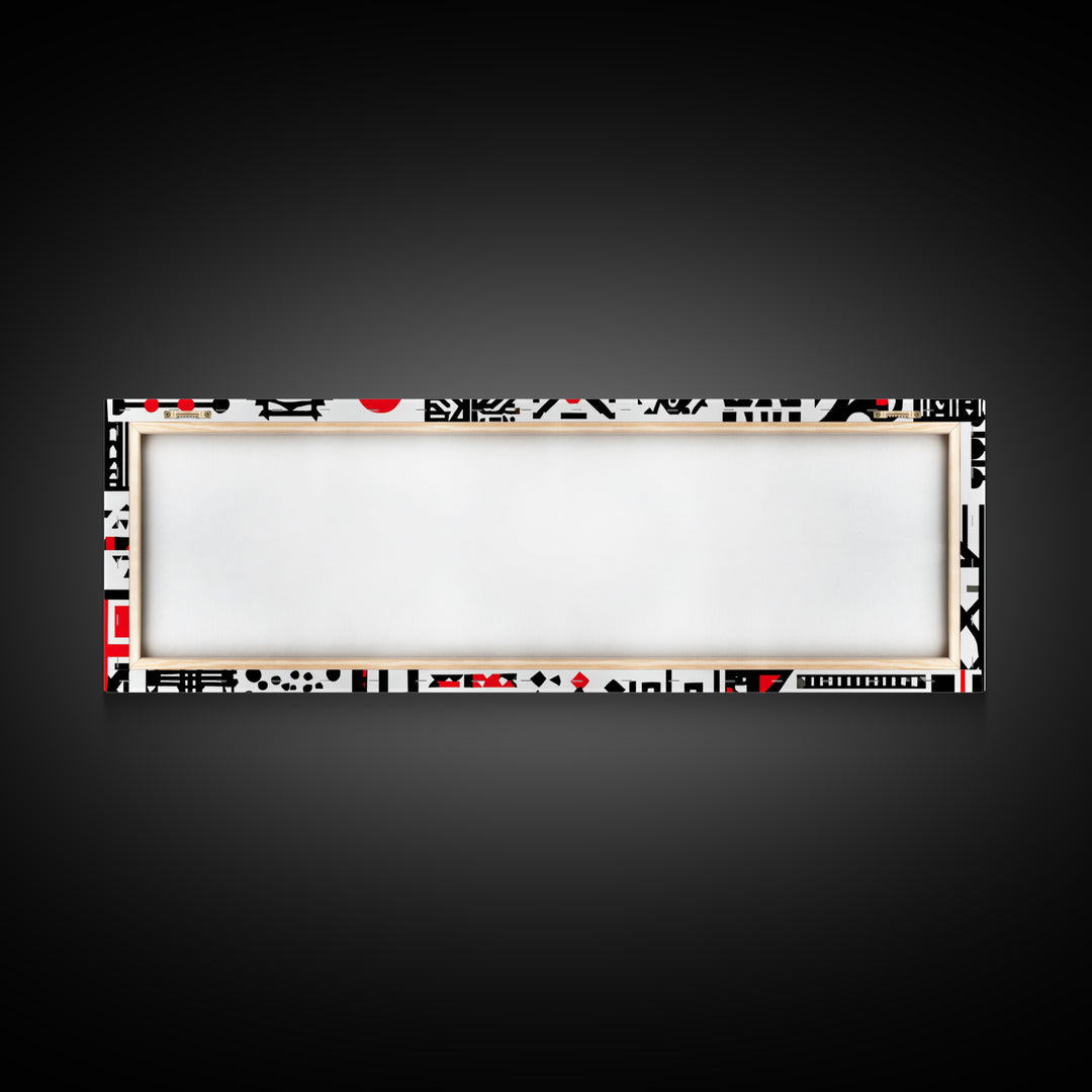 Bold Red Black Geometric Tribal Pattern Wall Art, African Abstract Art, Modern Afro Decor, Statement Canvas Print For Home