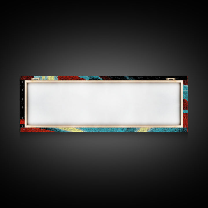 Electric Desert Highway Wall Art, Abstract Red Turquoise Road, Modern Canvas Decor, Large Statement Art For Living Room Decor