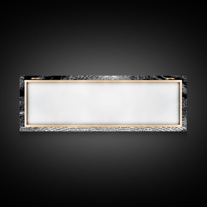 Monochrome Text Wave Abstract Wall Art, Black And White Art, Minimalist Canvas Print, Modern Office Decor, Statement Art