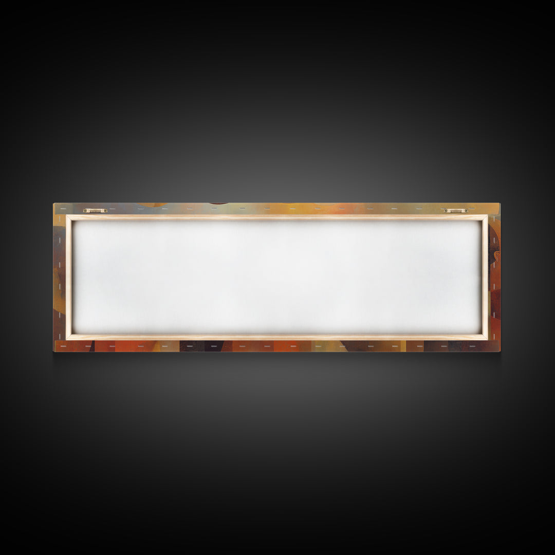 Layered African Dialogue Wall Art, Modern Afrocentric Abstract Faces, Black Culture Decor, Earth Tone Panoramic Print For Living Room