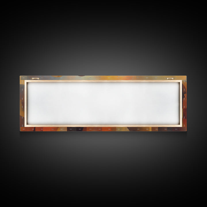 Layered African Dialogue Wall Art, Modern Afrocentric Abstract Faces, Black Culture Decor, Earth Tone Panoramic Print For Living Room