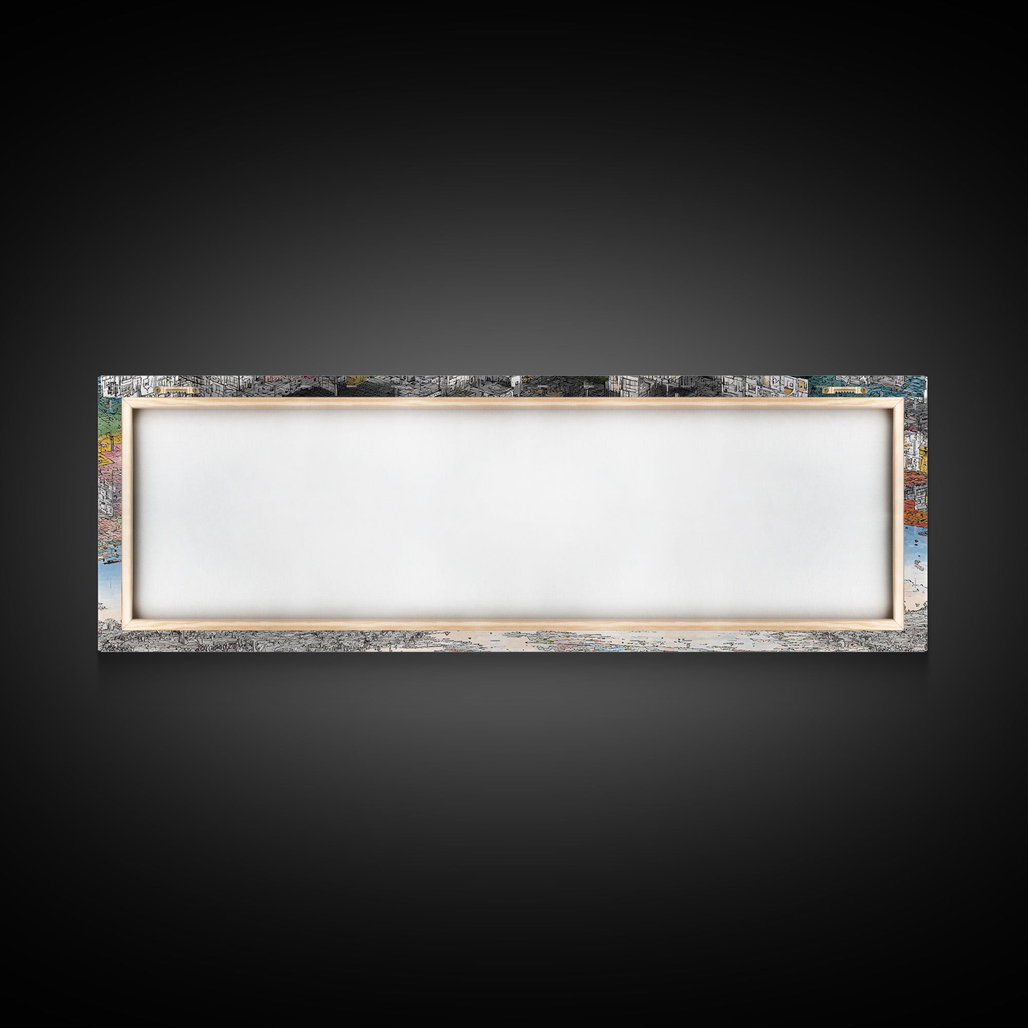 Abstract African Coastal City Wall Art, Urban Landscape Sketch, Modern Black Culture Decor, Panoramic Travel Print Home Gift