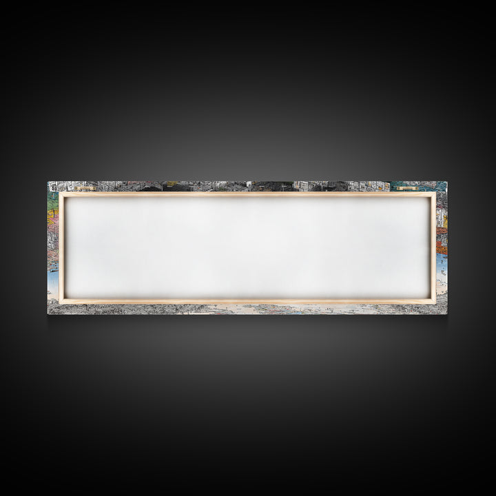 Abstract African Coastal City Wall Art, Urban Landscape Sketch, Modern Black Culture Decor, Panoramic Travel Print Home Gift