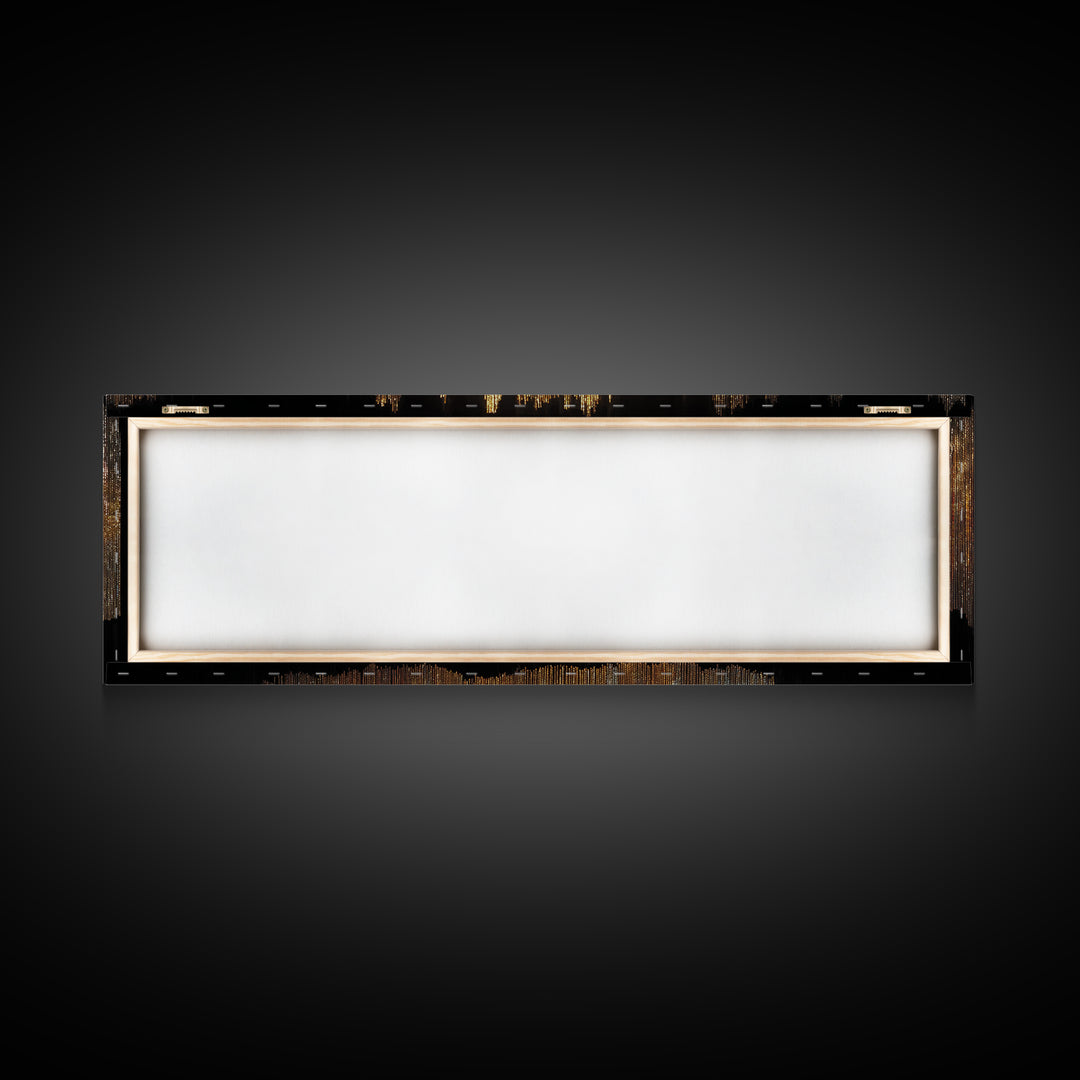 Golden Soundwave Light Abstract Wall Art, Luxury Canvas Art, Black And Gold Art, Statement Wall Decor, Elegant Home Art Print