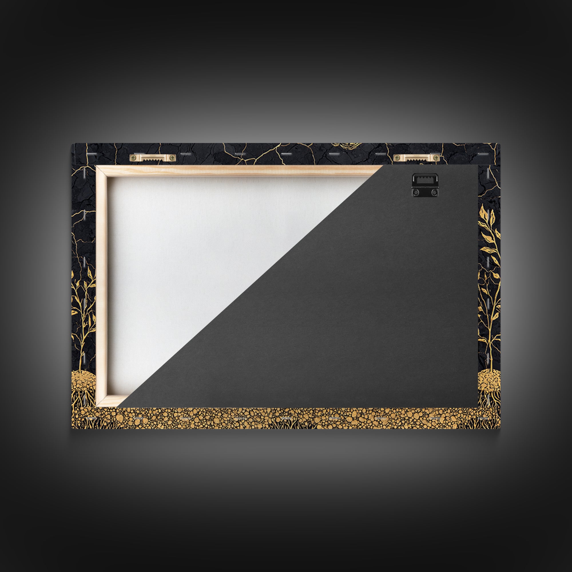 Gold Etched Children Planting Canvas Print, African Culture Art, Black And Gold Farm Scene Wall Decor For Meaningful Gift