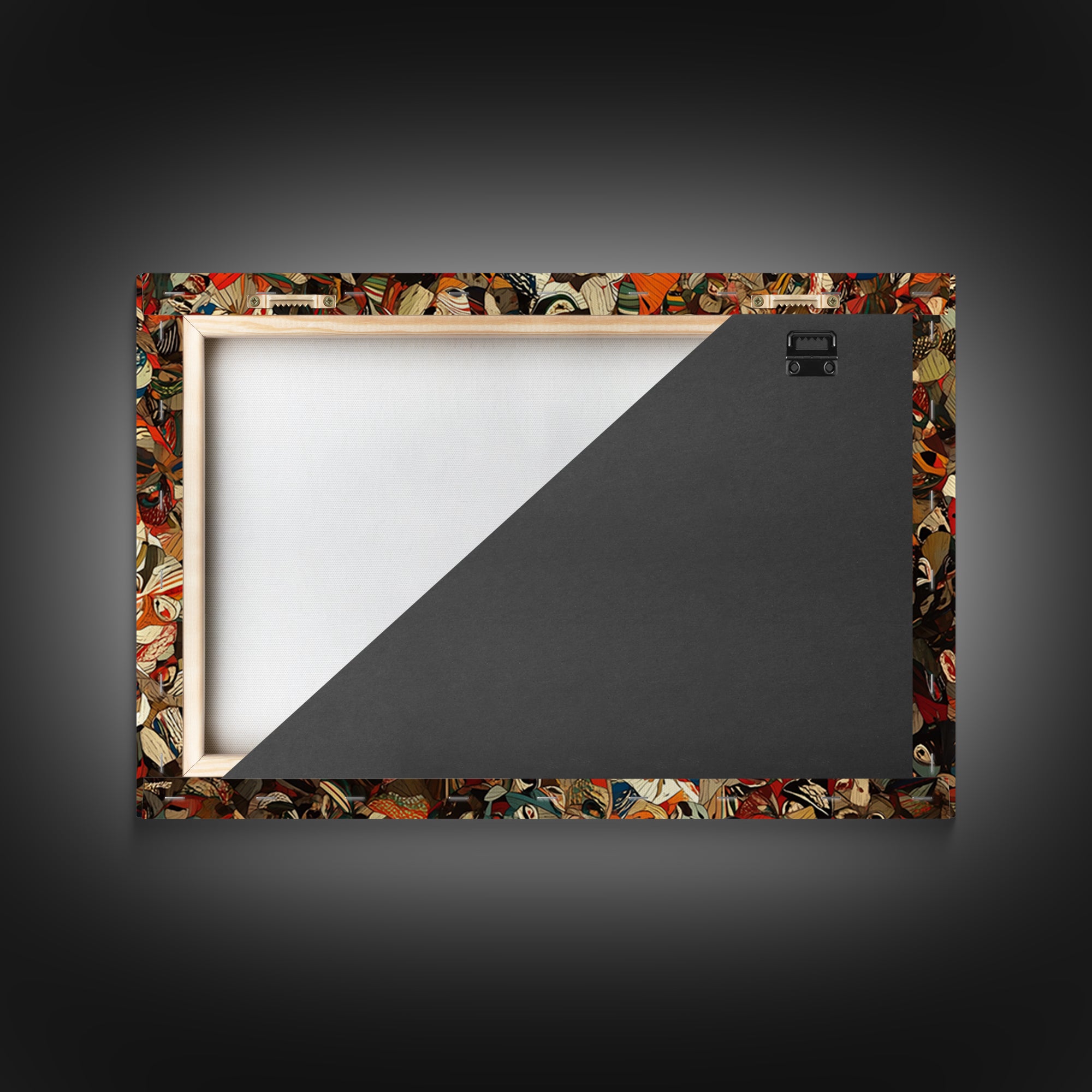 Dense African Tribal Mask Collage Wall Art, Abstract Ethnic Pattern, Afrocentric Decor, Bold Cultural Canvas Print Poster