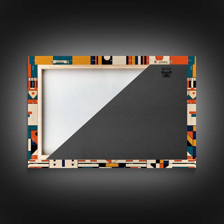 Bold Ankara Geometric Pattern Wall Art, African Fabric Design, African Patterns, Tribal Art Decor, Orange Teal Home Decor