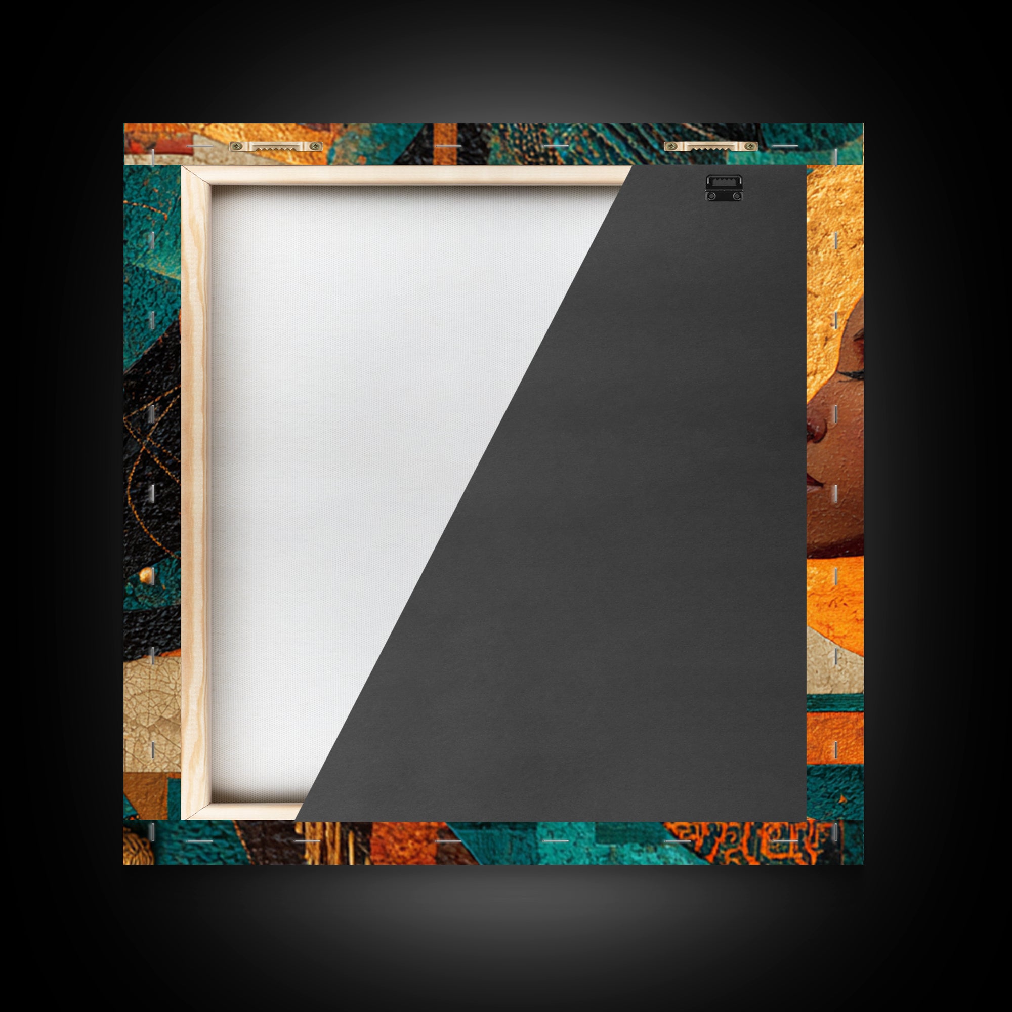 Contemporary Afro Futurist Woman Framed Canvas Print, African Inspired Art, Living Room Art, Living Room Decor, Oil Painting, AIA-1x1-74