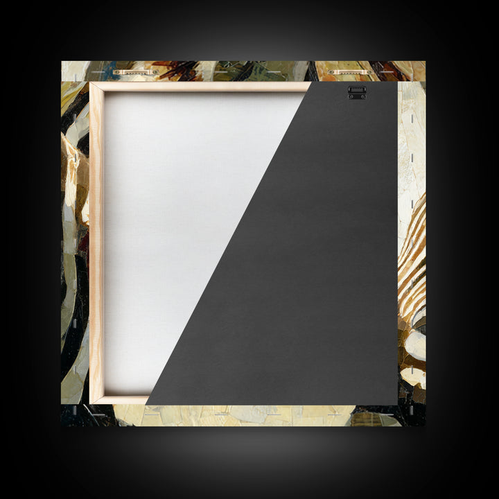 Zebra Portrait with Bold Graphic Stripe Pattern Framed Canvas Print, Animal Art, Gallery Decor, Living Room Decor, Creature, ANI-1x1-65