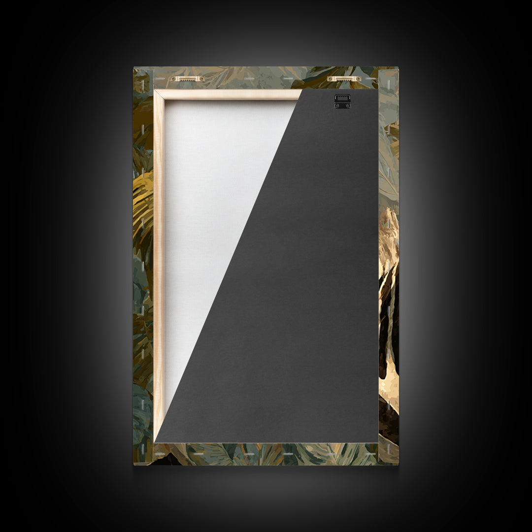 Zebra Portrait with Bold Graphic Stripe Pattern Framed Canvas Print, Animal Art, Wall Art, Living Room Decor, Creature, ANI-2x3-25