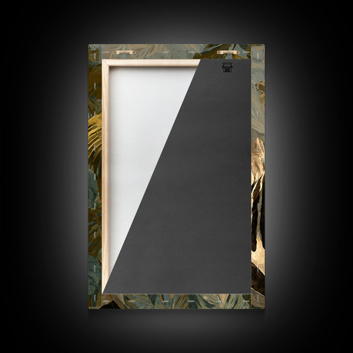 Zebra Portrait with Bold Graphic Stripe Pattern Framed Canvas Print, Animal Art, Wall Art, Living Room Decor, Creature, ANI-2x3-25