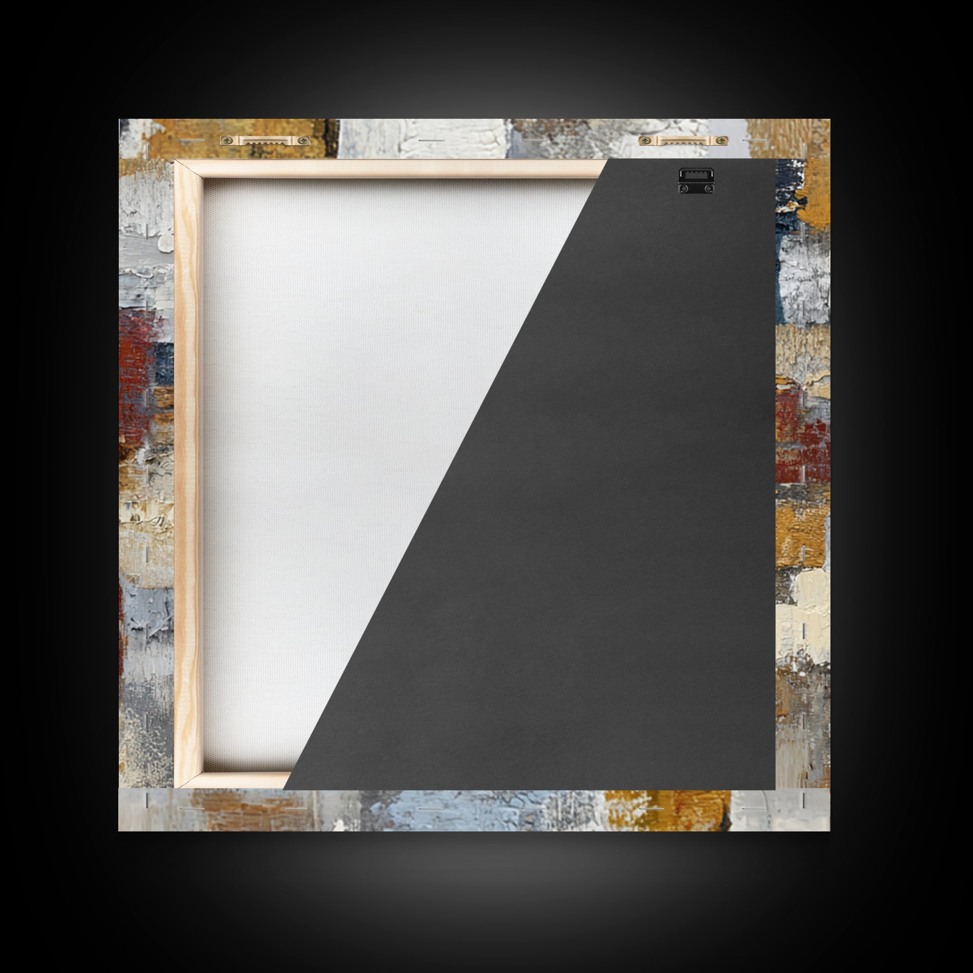 Contemporary Abstract with Layered Pigments and Energetic Canvas Print, Art, Black Art, Living Room Decor, Abstract Art, ART-1x1-26