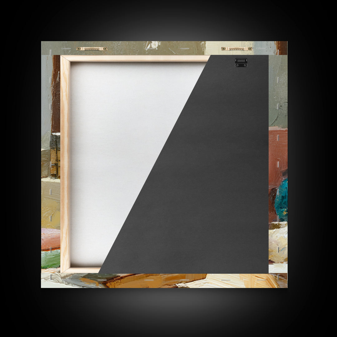 Sunlit Interior Still Life Framed Canvas Print, Art, Prints Wall Art, Living Room Decor, Fine Art, Fine Art Print, ART-1x1-38