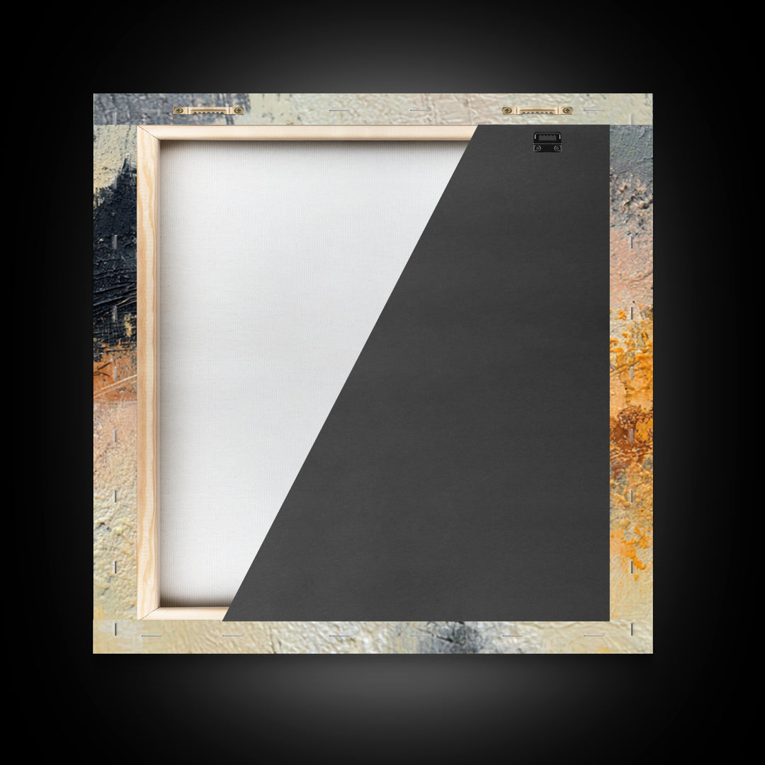 Contemporary Abstract with Layered Pigments and Energetic Canvas Print, Art, Black Art, Living Room Decor, Abstract Art, ART-1x1-50